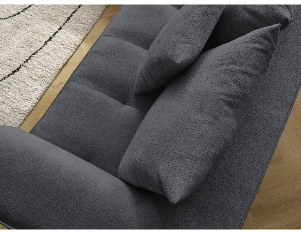 Тъмносив шенилов ъглов диван (ляв ъгъл/L форма) Whesley – Bobochic Paris