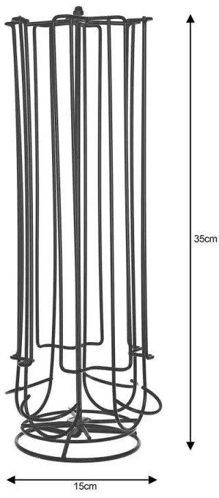 Поставка за капсули за кафе Kinghoff KH 1570, 28 капсули, Въртене на 360, Метална, Черен
