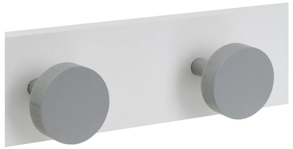 Бяло-сива стенна закачалка от масивен бор 40 cm Anillos – Casa Selección