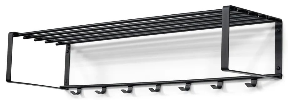 Черна метална стенна закачалка с рафт Rex - Spinder Design