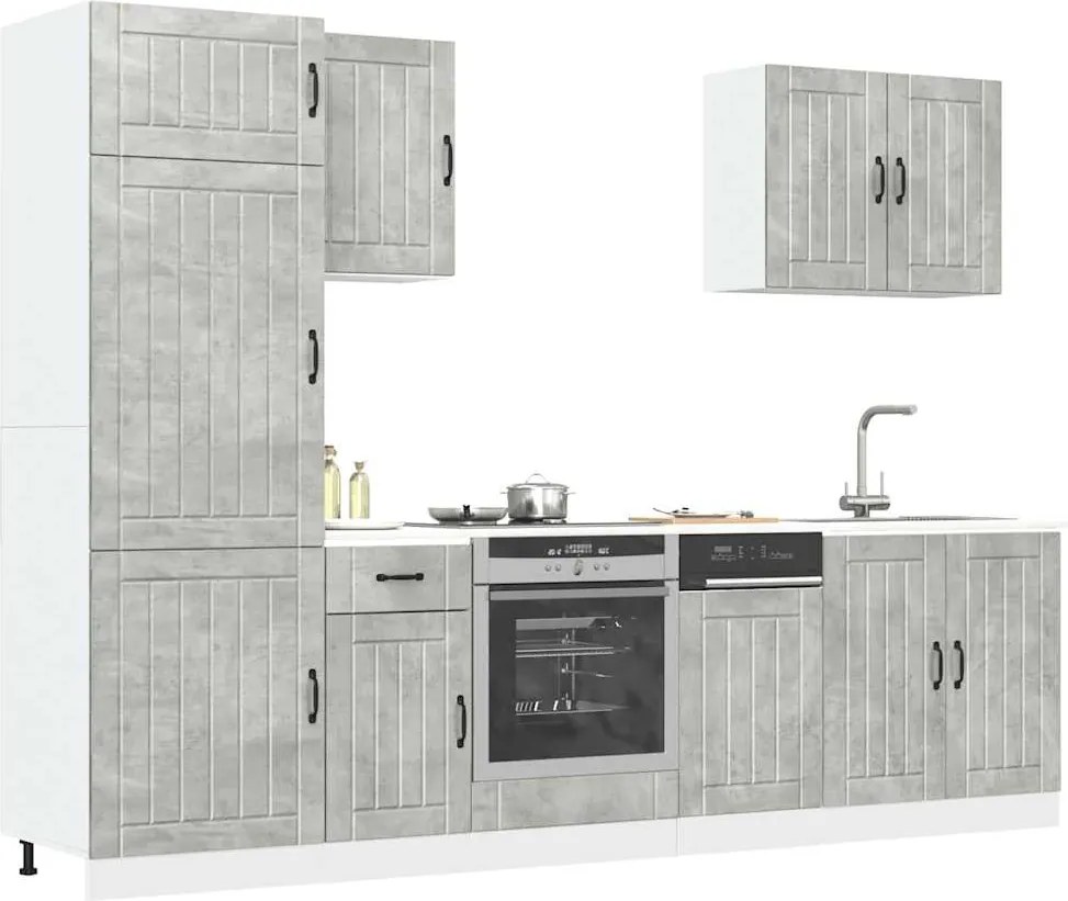 3314775 vidaXL Комплект кухненски шкафове от 7 части Lucca, инженерно дърво