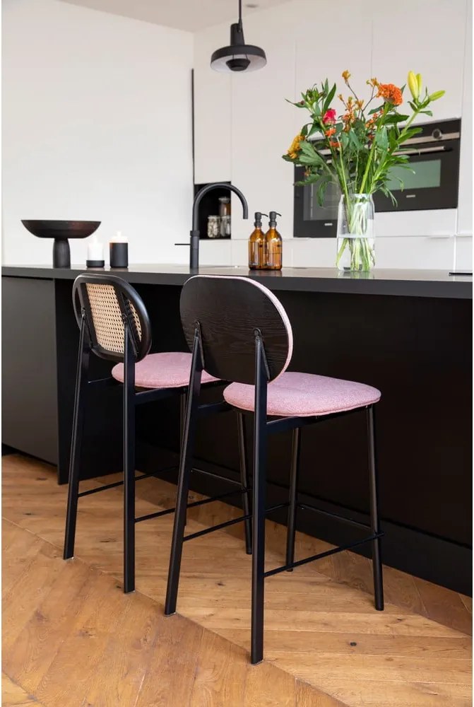 Черен/светлорозов бар стол 94 cm Spike - Zuiver