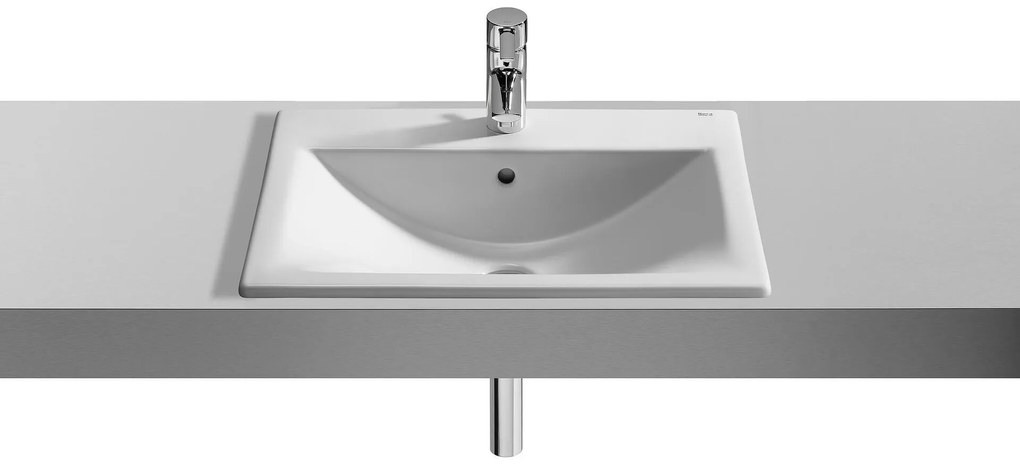 Умивалник за вграждане, A327116000, Roca, в плот, порцелан, бял, 55x42.5x17см