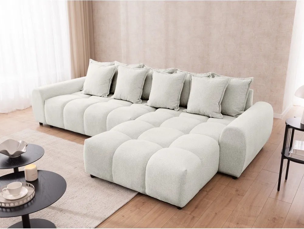 Бял ъглов диван (десен ъгъл) Albane – Ropez