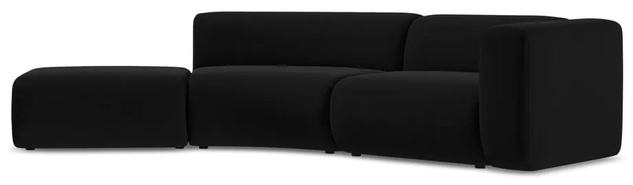 Черен кадифен шезлонг (ляв ъгъл) Ekahi – Makamii