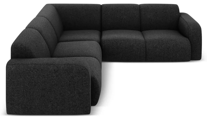 Черен ъглов диван (променлив/L форма) Molino – Micadoni Home