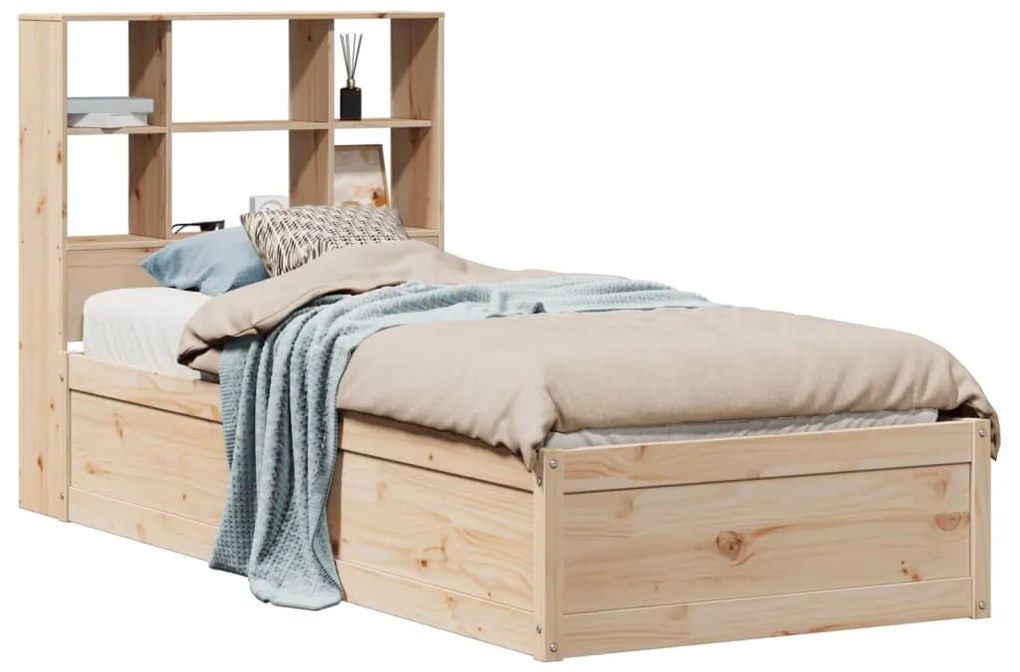 3323464 vidaXL Рамка за легло без матрак, 90x200 см, масивна чамова дървесина