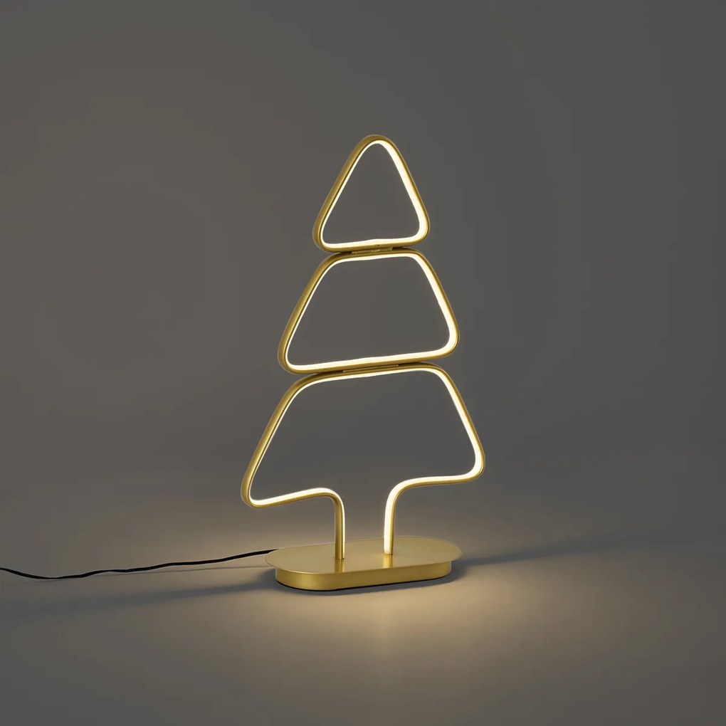 Коледна настолна лампа Златна коледна елха Вкл. LED - Arbre