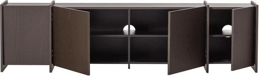 Тъмнокафява маса за телевизор от декор от ясен 200x53x44 cm Brock – WOOOD