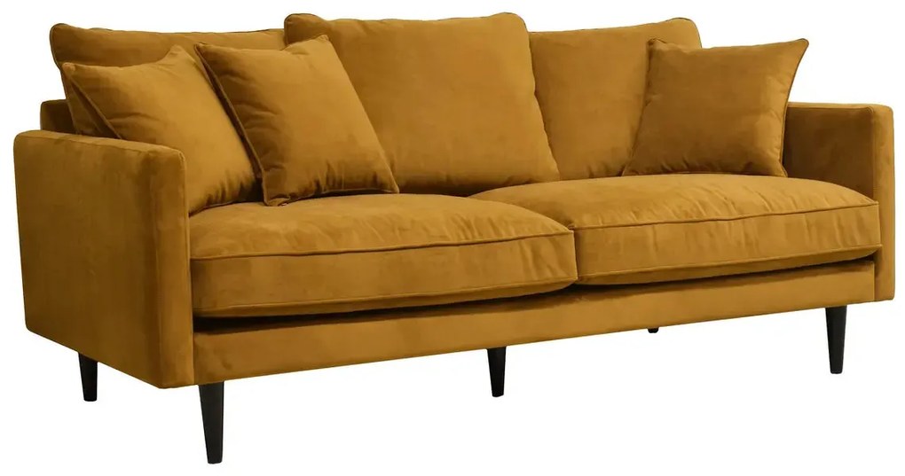 Триместен диван atmosphera Candice, 194x96x85 cm - Горчица