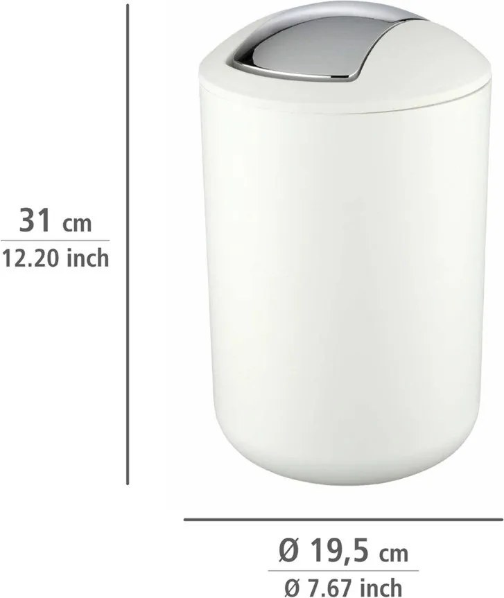 Бяло пластмасово кошче за боклук 6,5 l Brasil – Wenko