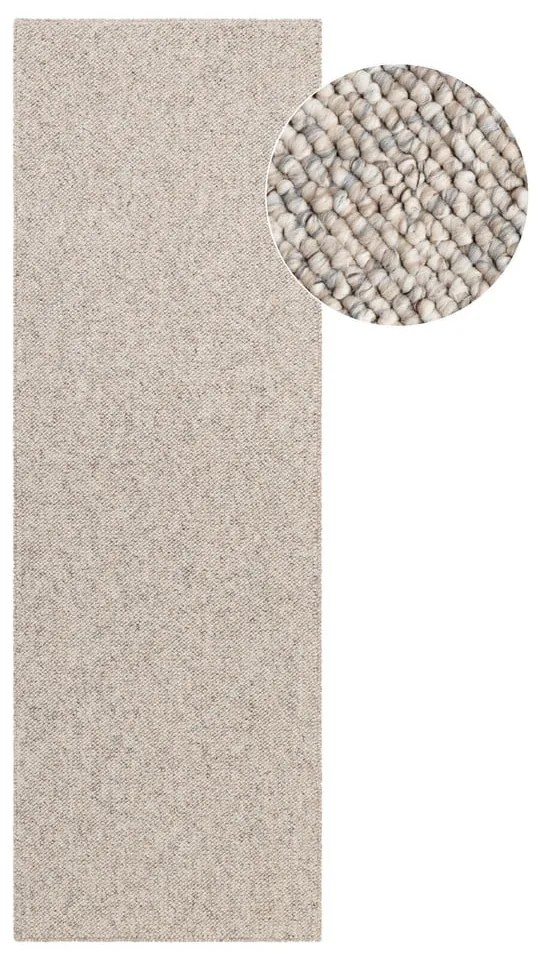 Сиво-кремава пътека подходяща за пране 80x240 cm Rocco Dark Cream – Elle Decoration