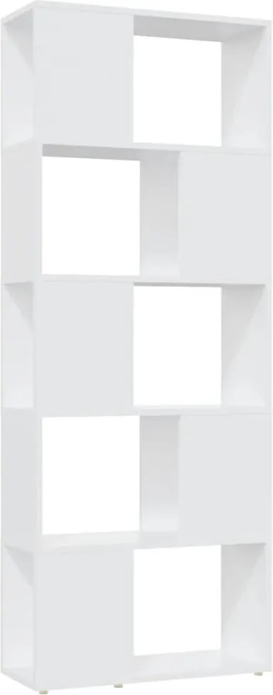 809089 vidaXL Библиотека/разделител за стая бяла 60x24x155 см инженерно дърво