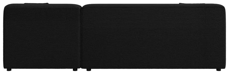 Черен ъглов диван от рипсено кадифе (десен ъгъл) Martin – Ropez