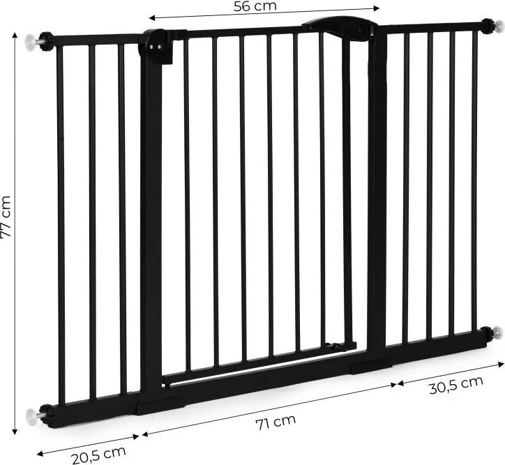 Предпазна преграда за деца и животни,  Размери 74-132 см Регулируема ширина, Височина 77 см, Монтаж под налягане без пробиване