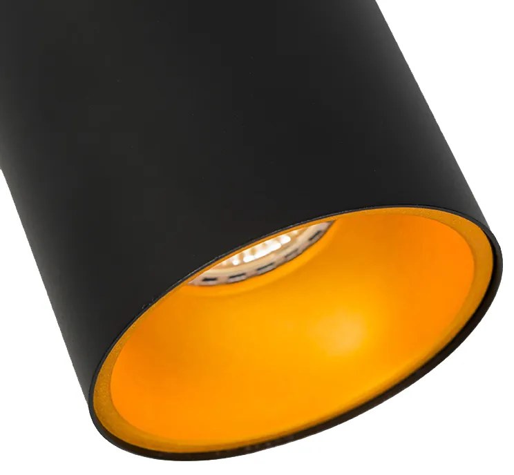 Интелигентен прожектор черен със злато, включващ WiFi GU10 източник на светлина - Deep