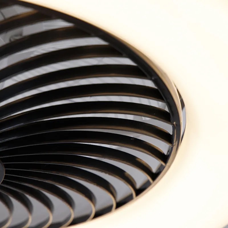 Вентилатор за таван черен 55,5 см вкл. LED димируем с дистанционно управление - Clima