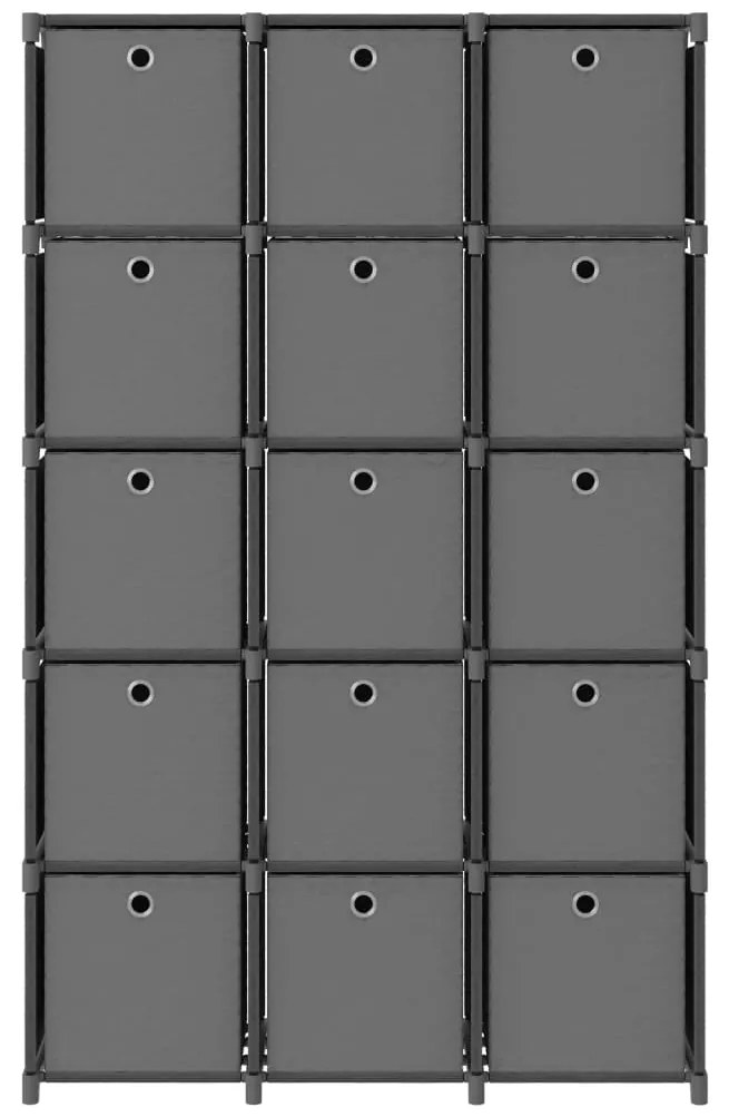 322621 vidaXL Органайзер с 15 отделения с кутии, сив, 103x30x175,5 см, плат