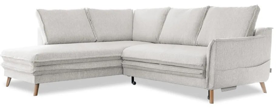 Бежов разтегателен ъглов диван (ляв ъгъл) Charming Charlie – Miuform