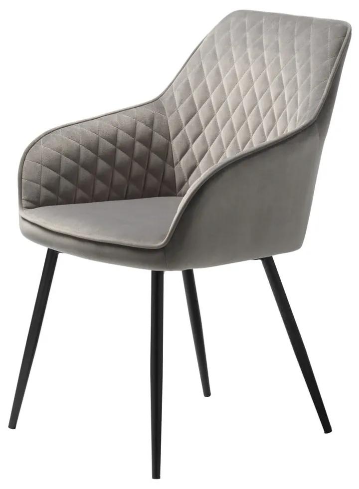 Стол за хранене от сиво кадифе Milton - Unique Furniture