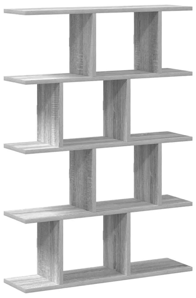 860018 vidaXL Стенен кубичен рафт, 12 отделения, сив сонома, инженерно дърво