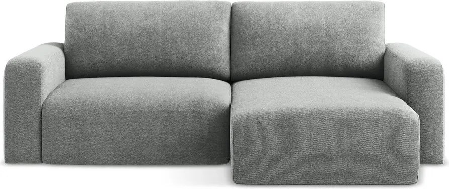 Сив шенилов сгъваем/с място за съхранение ъглов диван (десен ъгъл) Kona – Makamii