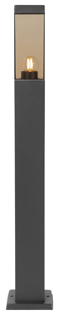 Умна външна стълбова лампа тъмно сива с опушен 80 см вкл. WiFi P45 - Malios