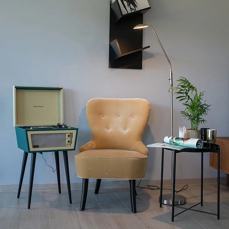 Модерна подова лампа стомана с LED - Eva