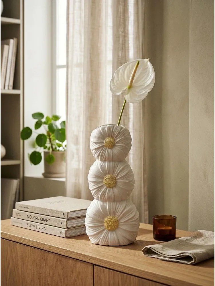 Кремава керамична ваза (височина 21 cm) Florysia – Yes Everyday