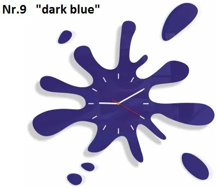 Модерен стенен часовник във формата на пръски Тъмносиньо