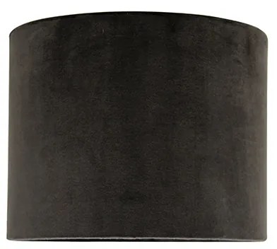 Кадифен абажур черен 18/18/14 със златист интериор
