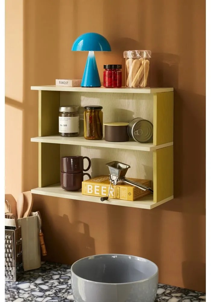 Стенен рафт на няколко нива в жълт и сив цвят 50 cm Pep – Hübsch