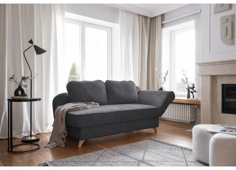 Сив шезлонг от рипсено кадифе (десен ъгъл) Chic Charlotte – Miuform