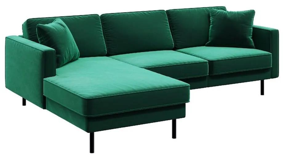 Ъглов диван от зелено кадифе , ляв ъгъл Kobo - MESONICA