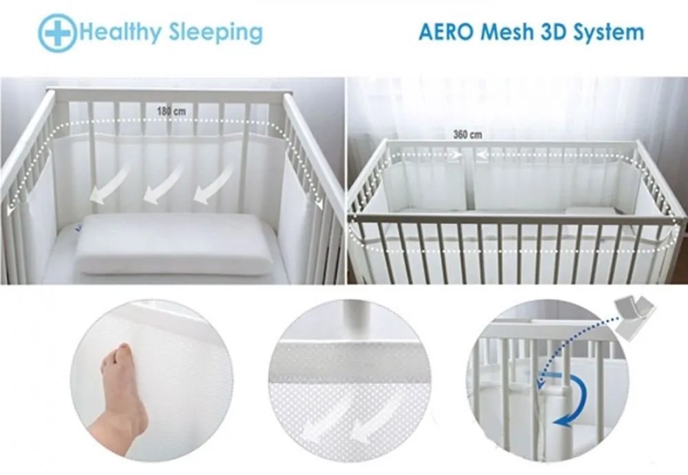 Обиколник за кошара Baby Matex Air 360 cm 0239, Бял