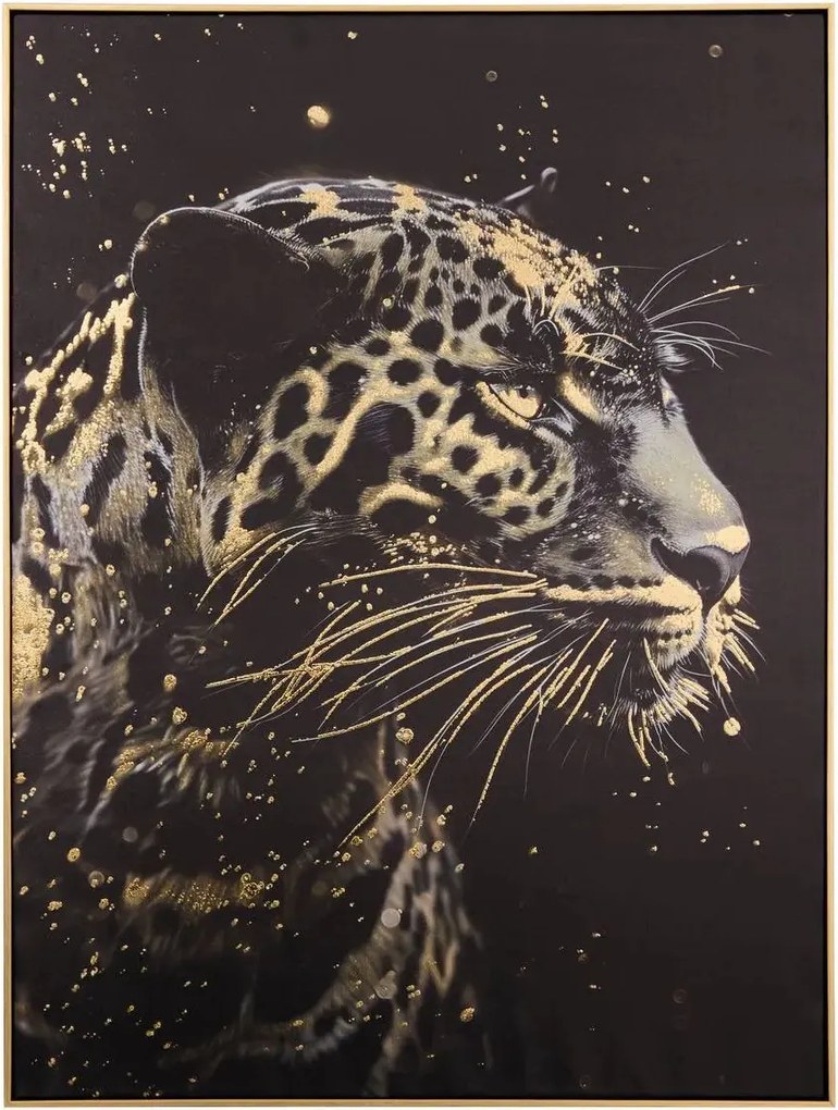 Картина atmosphera Lupita, Принт на платно 58x78 см, Леопард, Ефект алуминий