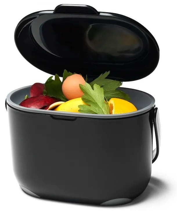 Черен контейнер за компостируеми отпадъци 2,5 л - Addis