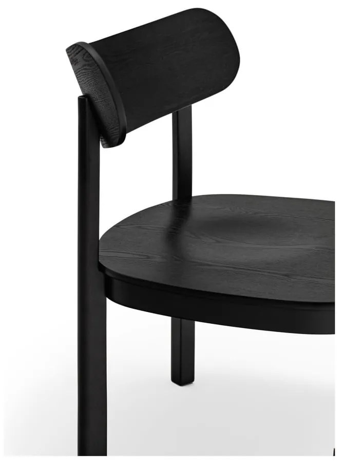 Черен трапезен стол в декор от пепел Nara - Teulat