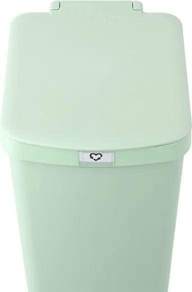 Кош за боклук с педал Brabantia StepUp 1005558, 40 л, Екологични материали, Голям отвор, Светлозелен