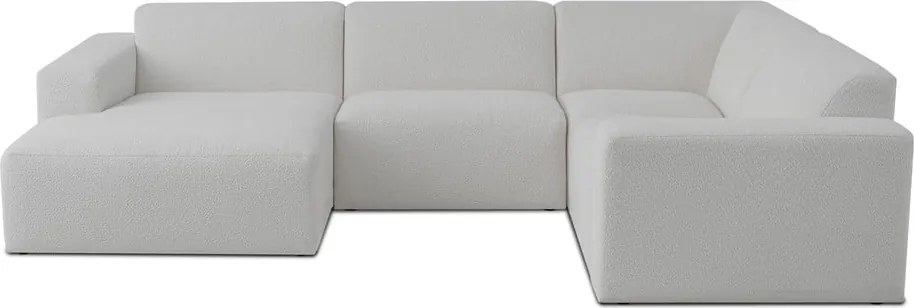 Бял ъглов диван от букле ("U" форма) Roxy – Scandic