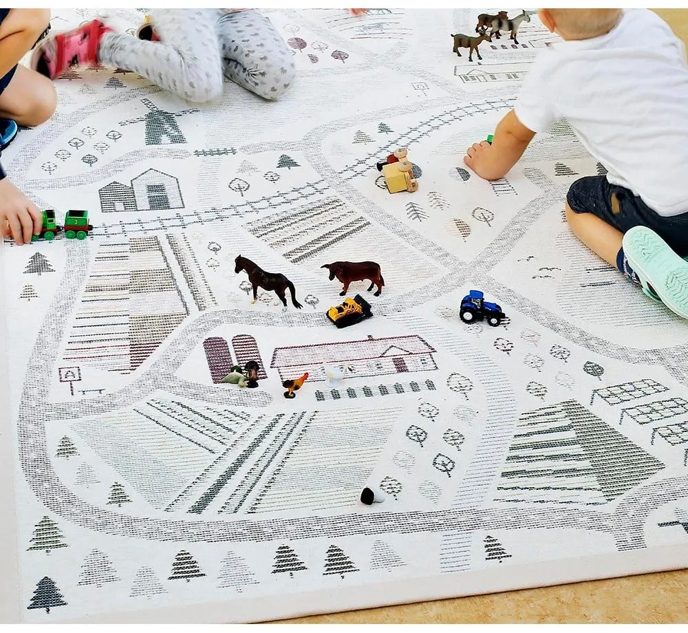 Бял двустранен детски килим , 160 x 230 cm Ülejõe - Narma