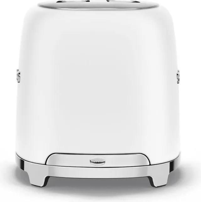Тостер за хляб SMEG 50's Style TSF01WHMEU, 950W, 2 филии, 6 нива, Тавичка за трохи, Вграден кабел, Неръждаема стомана, Бял мат