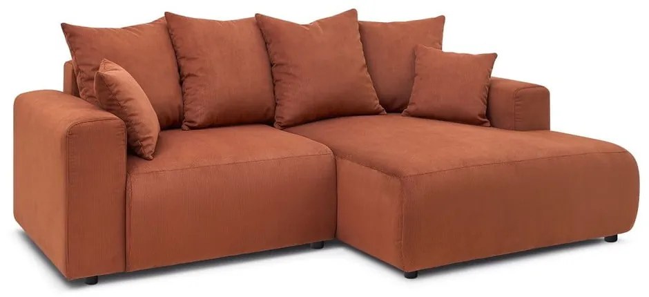 Оранжев кадифен ъглов диван Enjoy – Bobochic Paris