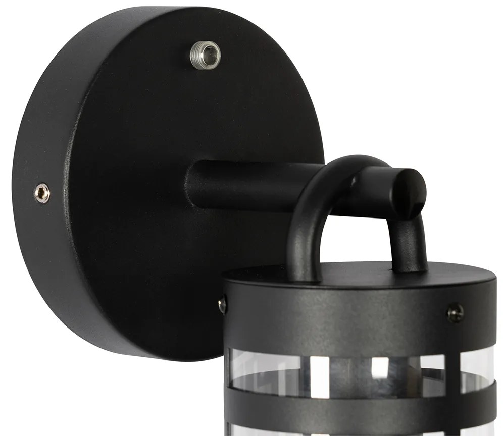 Външна стенна лампа черна IP44 с датчик за здрач - Ruben