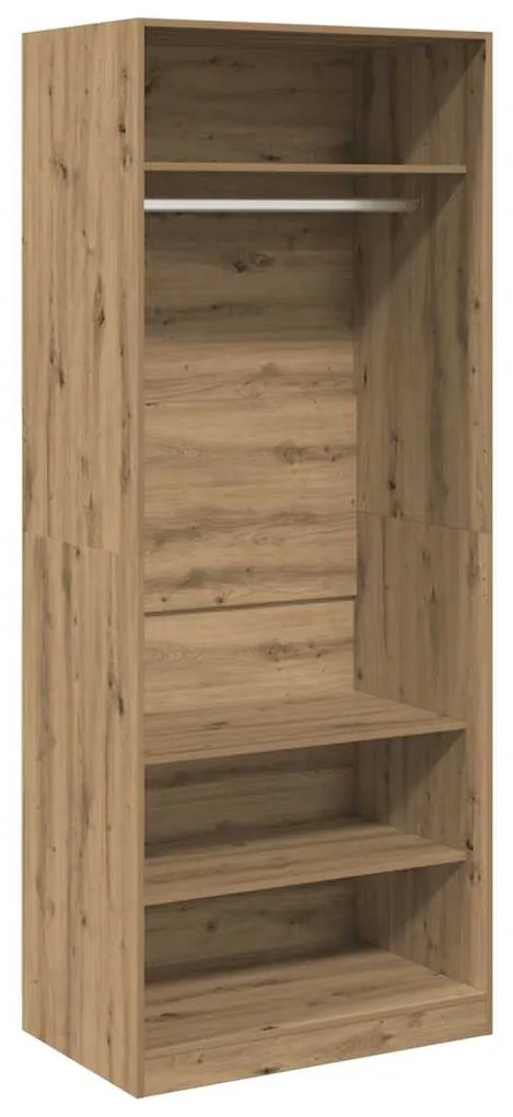 3307701 vidaXL Гардероб, дъб артизан, 80x50x200 см, инженерно дърво