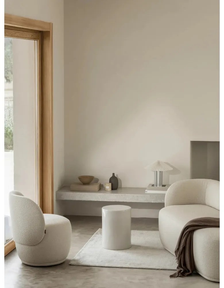 Бяла/в сребрист цвят затъмняваща се настолна лампа с текстилен абажур (височина 36 cm) Taite – Blomus