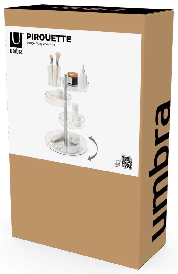 Пластмасов органайзер за козметика за баня/въртящ се Pirouette – Umbra
