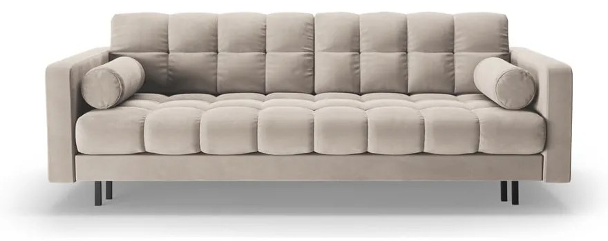 Бежов кадифен разтегателен диван с място за съхранение 222 cm Bali – Cosmopolitan Design