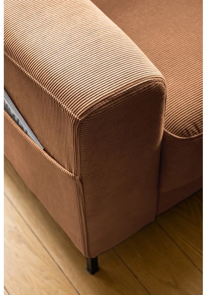 Оранжево/кафяво кресло от рипсено кадифе Lofty Lilly – Miuform