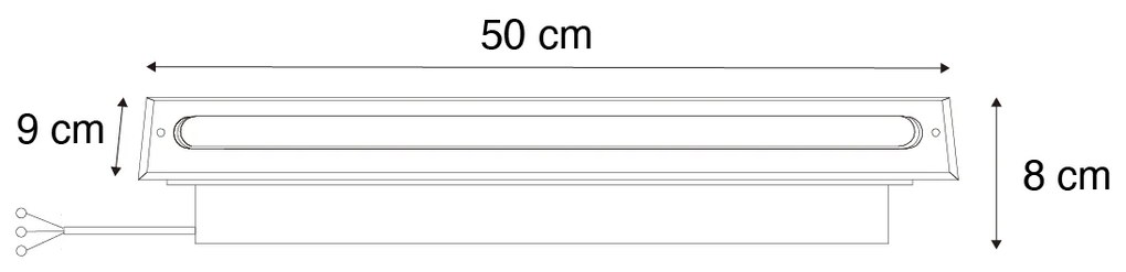 Комплект от 2 модерни наземни прожектора стомана 50 см вкл. LED IP65 - Eline